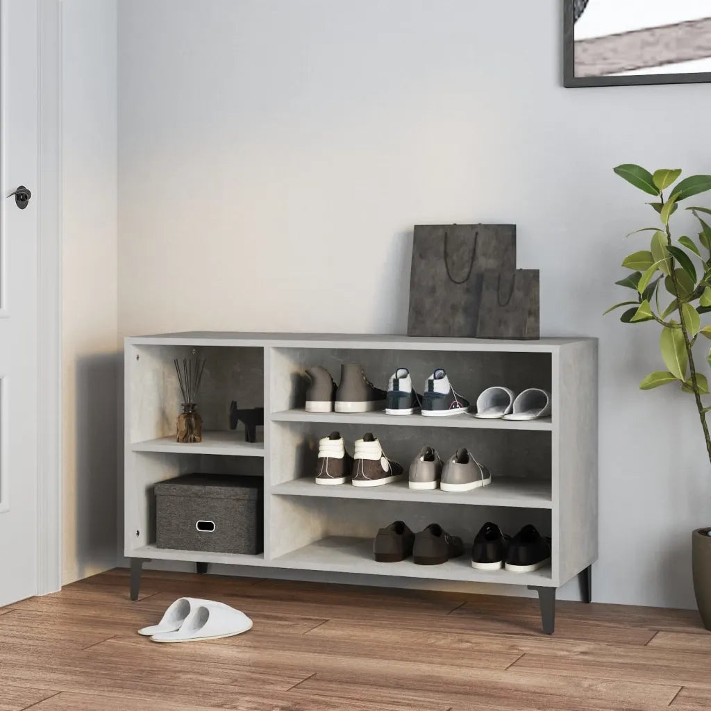 Scarpiera Grigio Cemento 102x36x60 cm in Legno Multistrato 819752