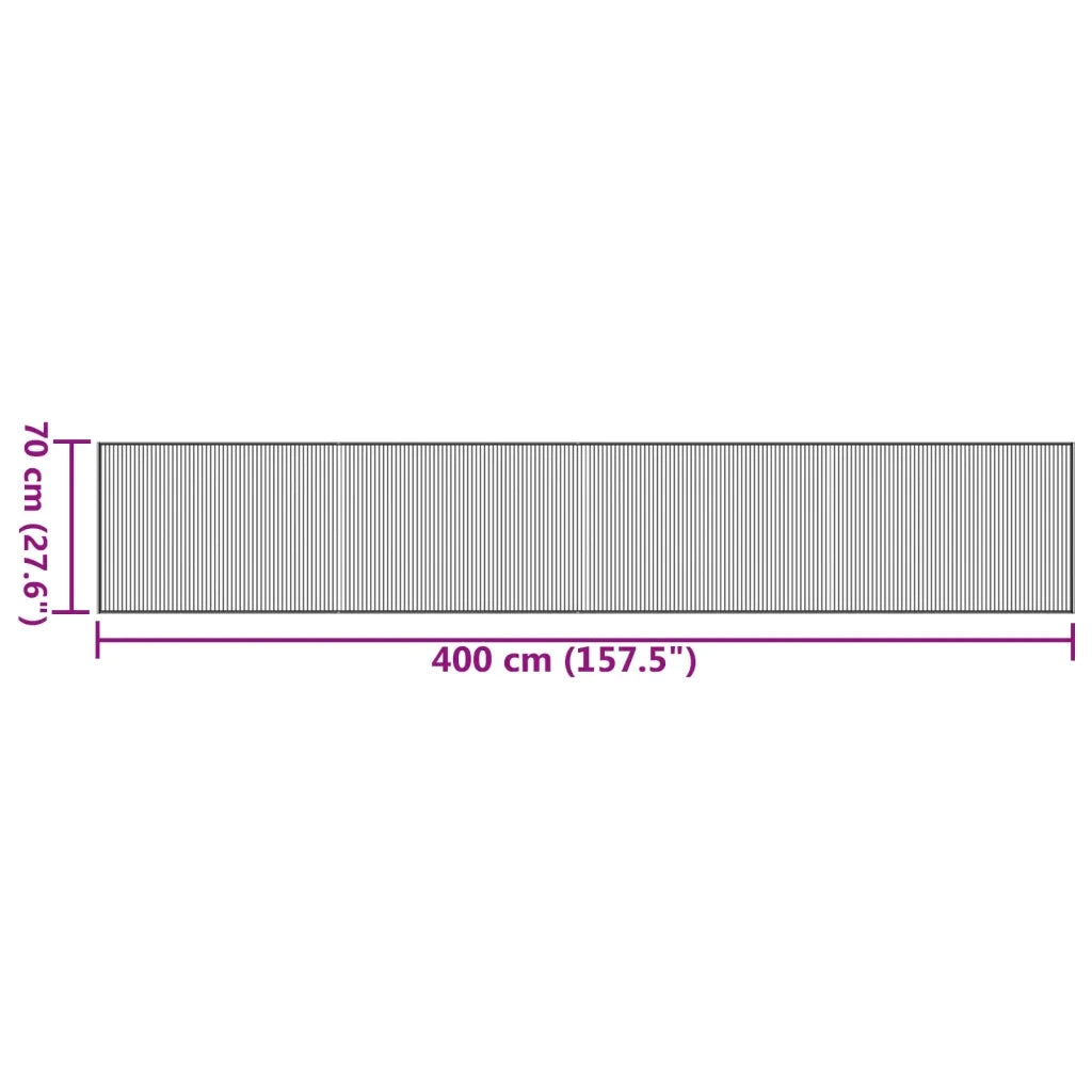 Tappeto Rettangolare Grigio 70x400 cm in Bambù 376886