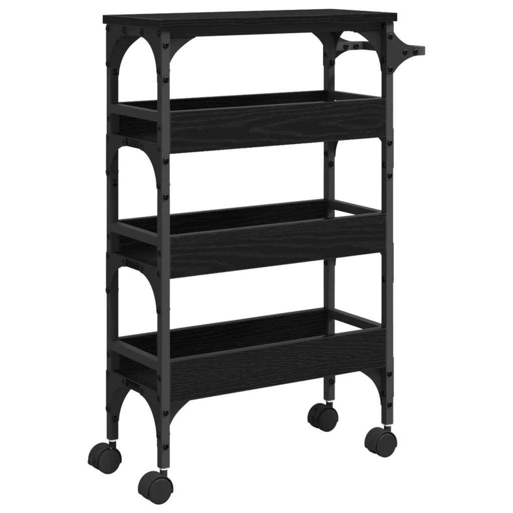Carrello da Cucina Rovere Nero 53 x 20 x 76 cm 883024