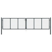 Cancello per Giardino in Acciaio Zincato 400x125cm Grigio  cod mxl 54054