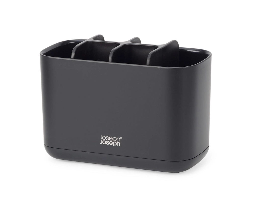 Joseph Joseph 70599 EasyStore Portaspazzolini Grande per Spazzolini Elettrici e Manuali Tubetti Dentifricio e Fili Interdentali Struttura Smontabile e Ventilata Base Antiscivolo colore Nero