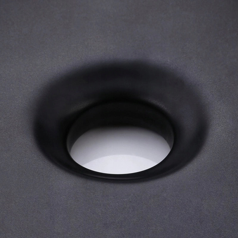 Lavabo da appoggio in ceramica nera opaca, da incasso, 48x36,5 cm, rettangolare