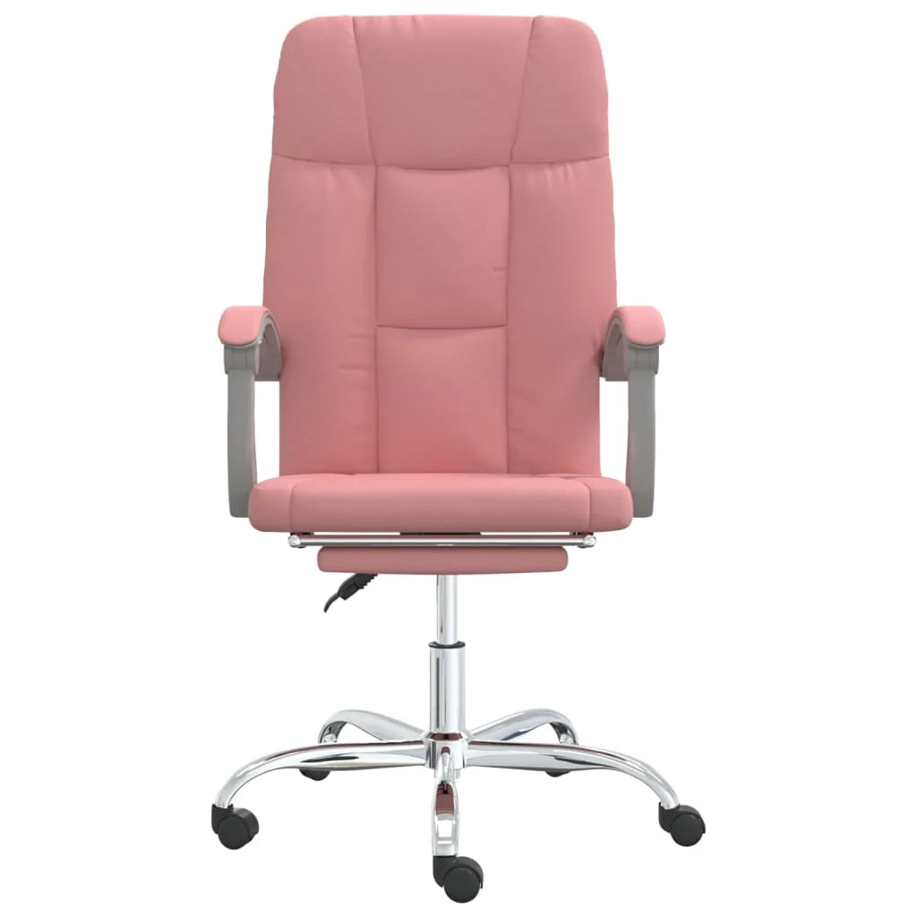 Sedia da ufficio in similpelle rosa con seduta girevole e reclinabile adatta per l'uso al computer o per lo studio. 02_0024272