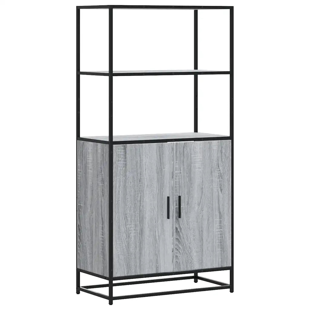 Credenza-Buffet-Armadio da cucina Grigio Sonoma 68x35x139 cm Legno Multistrato Metallo 712395