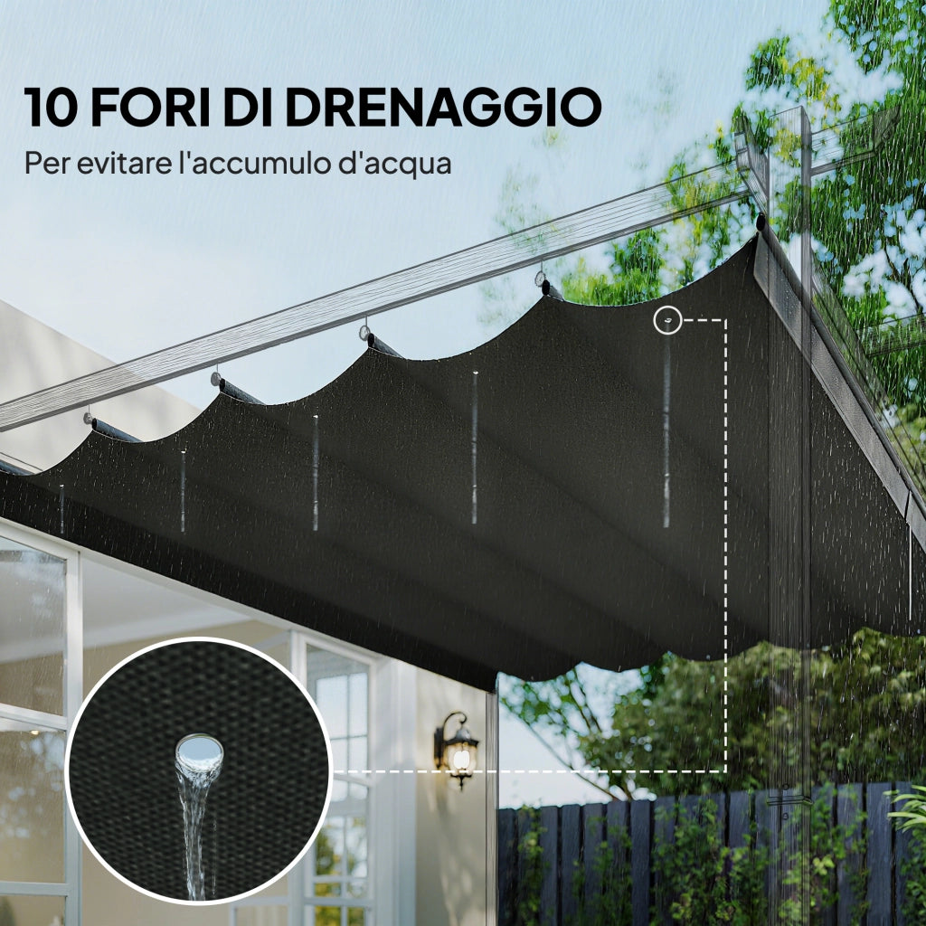 Tettuccio Gazebo Giardino ¨C zephmum ¨C Grigio Poliestere 10 Fori