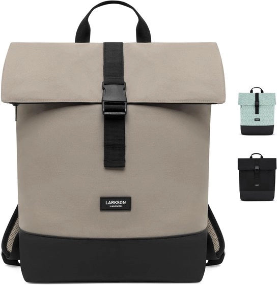 Borsa da lavoro per donna e uomo grigia - Tammo - Borsa rolltop per lavoro università bicicletta - Borsa con contenitore 16 pollici per laptop - Borsa con riempimento e impermeabile