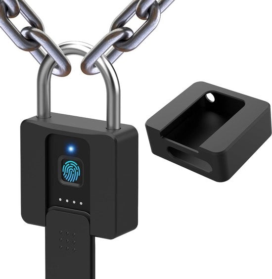 Blocco porta con guaina in silicone Grande sicurezza a riconoscimento delle impronte digitali Bluetooth - Blocco porta acqua e polvere per uso esterno Comando a distanza