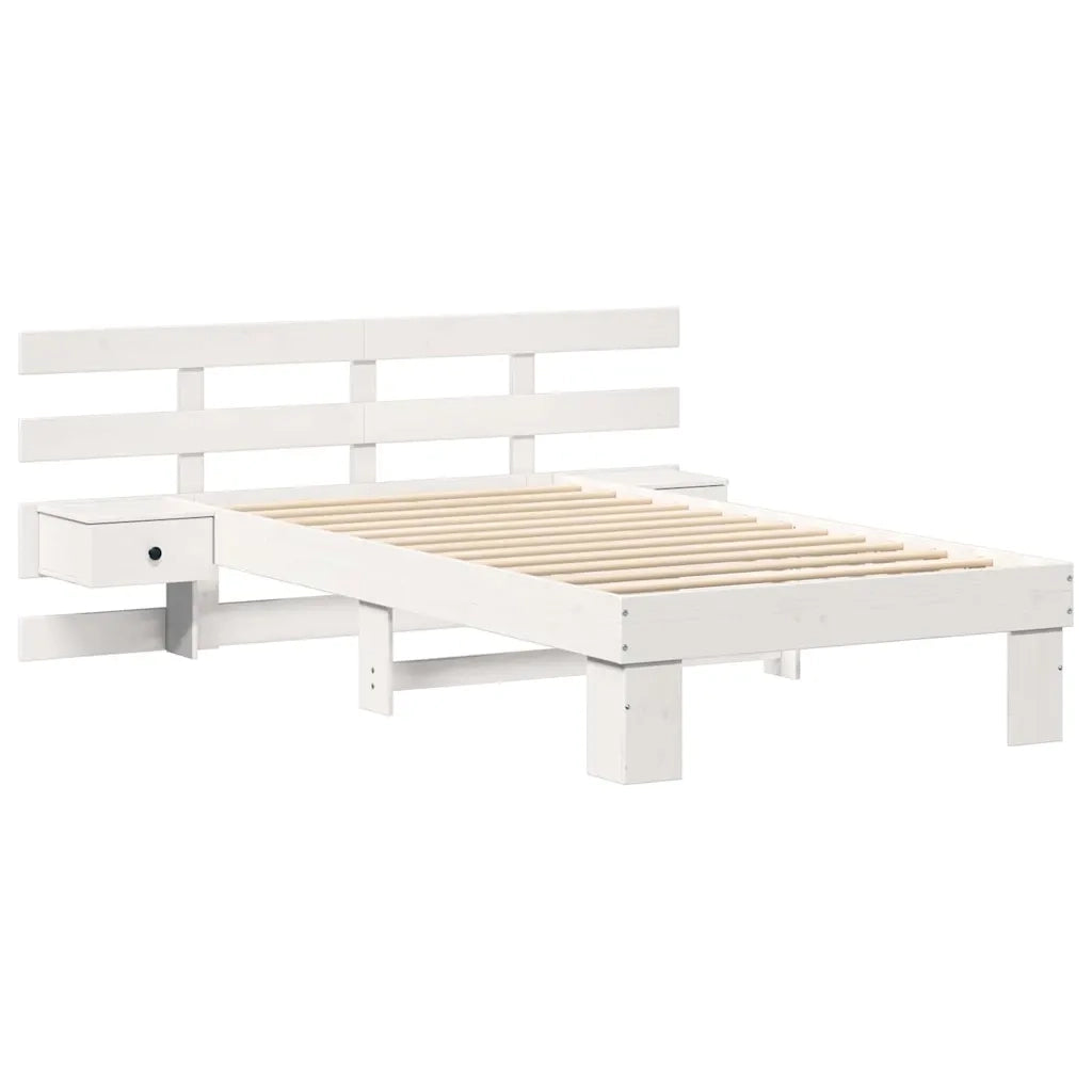 Struttura del letto Bianco 90 x 190 cm Pino massello 872717