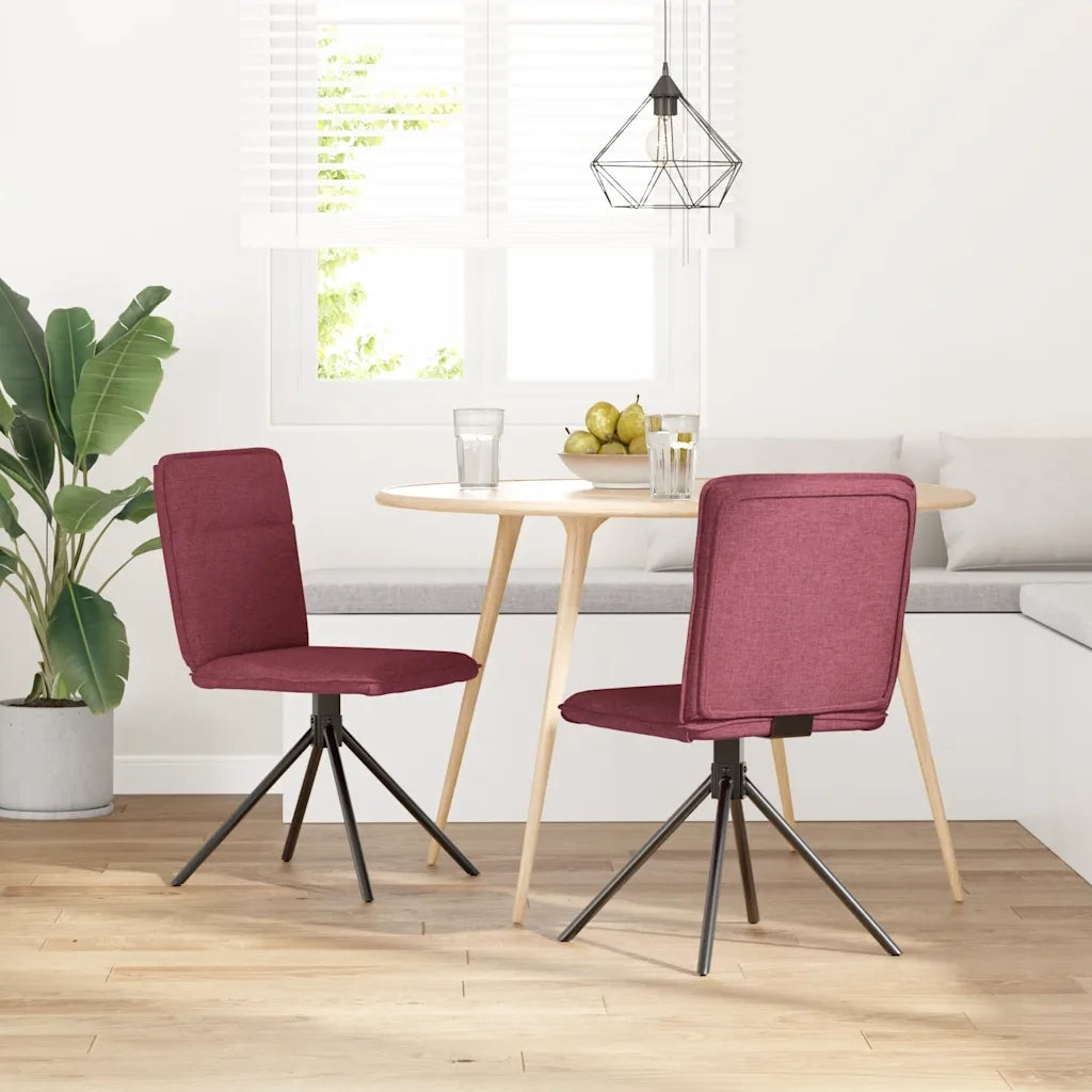 Sedie da Pranzo 2 pz Rosso Vino in Tessuto 4101235