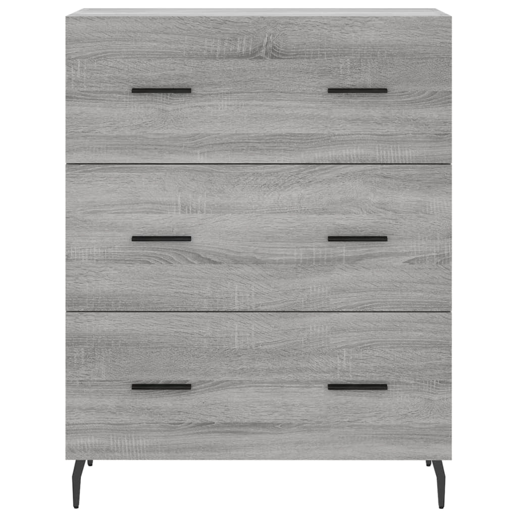Buffet credenza cassettiera armadio mobile contenitore organizer cucina soggiorno salotto rovere Sonoma alto 69,5 x 34 x 180 cm legno ingegnerizzato grigio 02_0035462