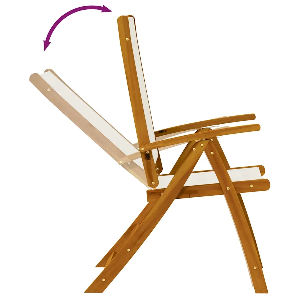 Set Pranzo da Giardino 5pz Legno Massello di Acacia e Textilene