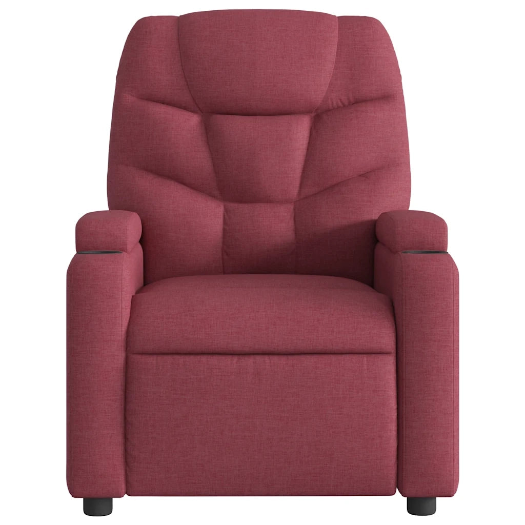 Divano Sedia-Poltrona Reclinabile in Tessuto Rosso Vino 828165
