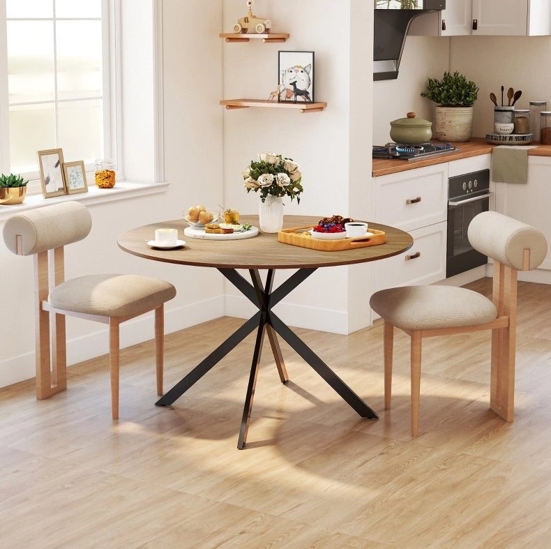 Tavolo da pranzo rotondo Ø120 cm in stile industriale