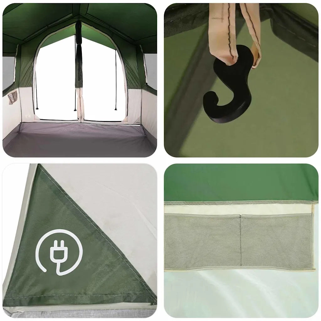 Tenda familiare per 4 persone Verde e Bianco 324 x 255 x 230 cm