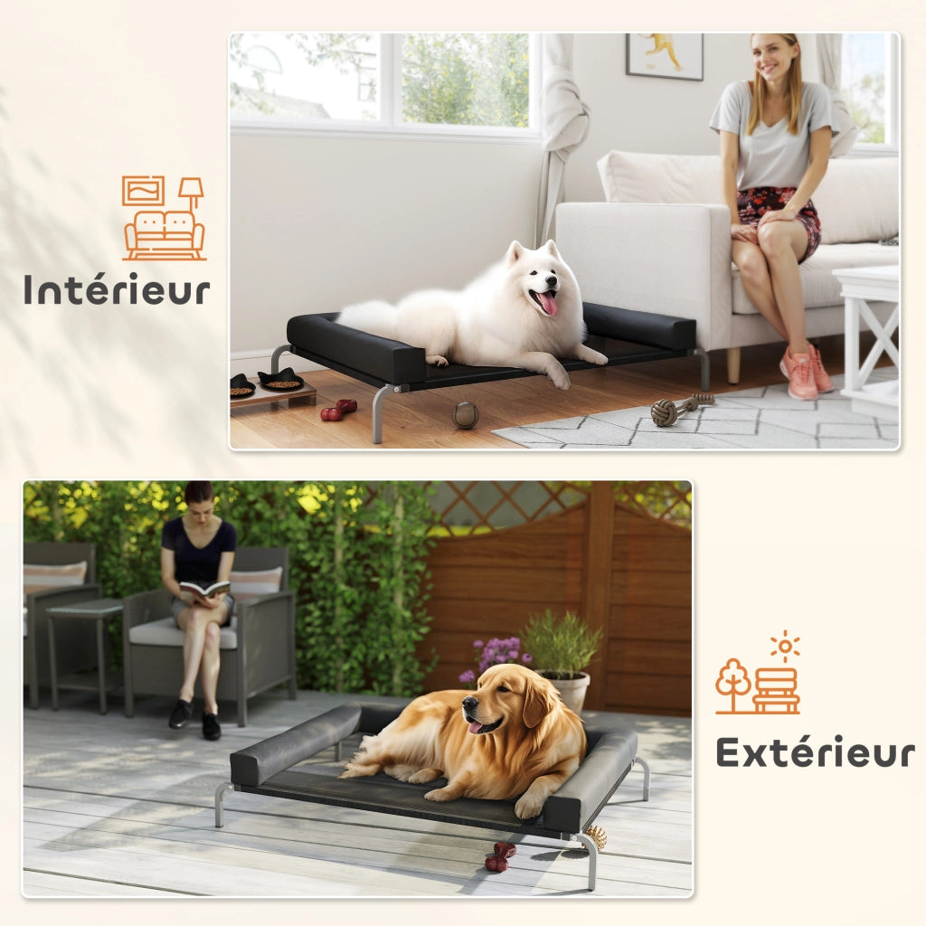 Brandina rialzata per cani ¨C Xylo ¨C 130x90x30 cm nero