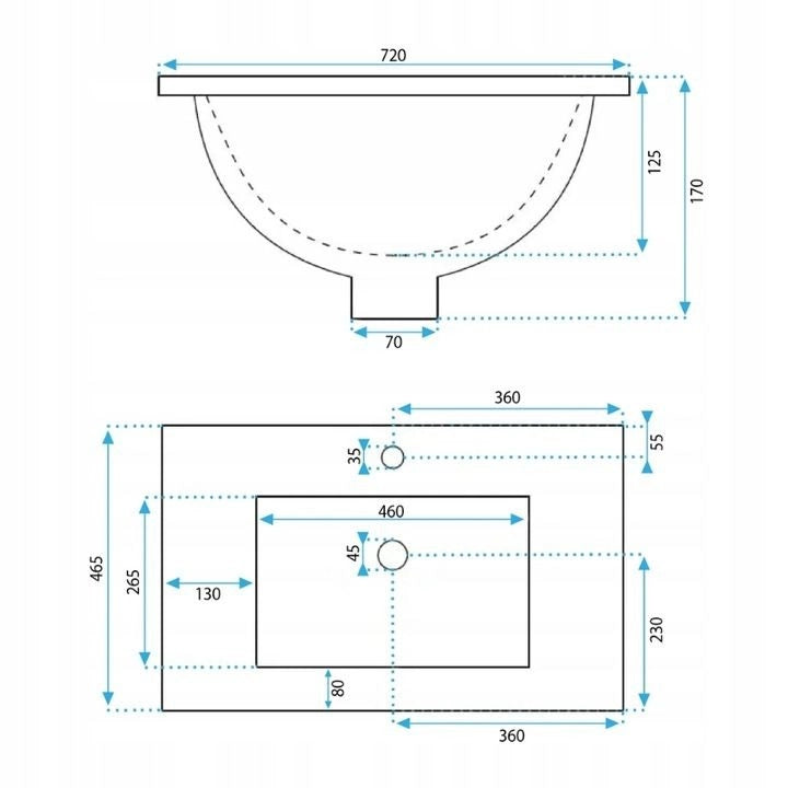 Lavabo Da Incasso Rea Dafne 70