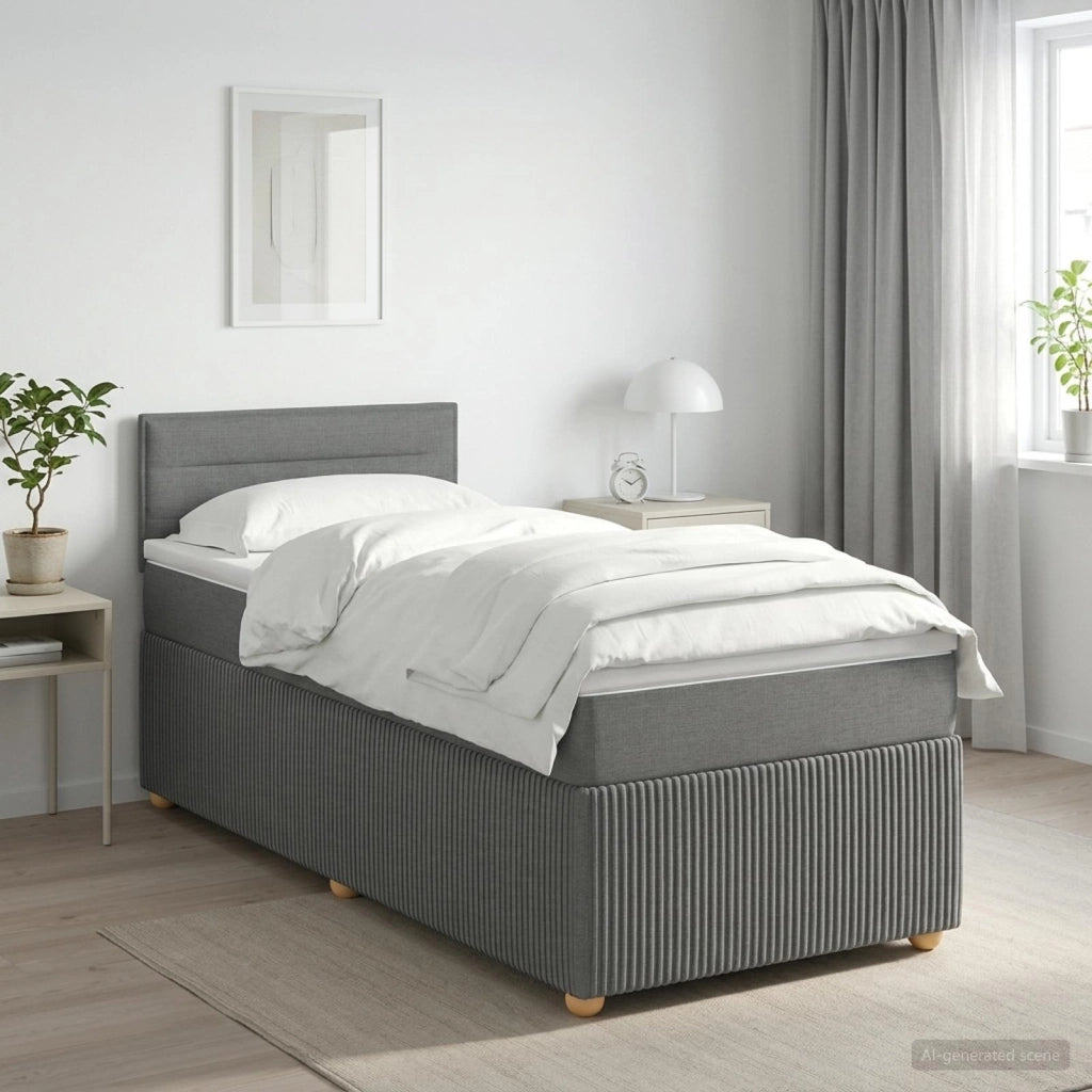 Letto box spring con materasso Grigio Scuro 80 x 200 cm Tessuto 3451329