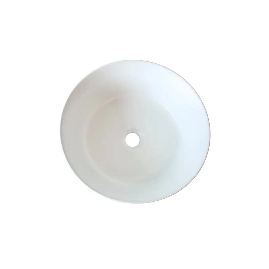 Lavabo da appoggio rotondo 40 cm bianco opaco con piletta clic clac