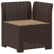Divano da Giardino 5 Posti con Cuscini Stile Rattan PP Marrone 3444076