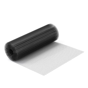 Rete da voliera nera Maglie quadrate 19x19mm Rotolo da 10m Altezza 100cm Acciaio zincato