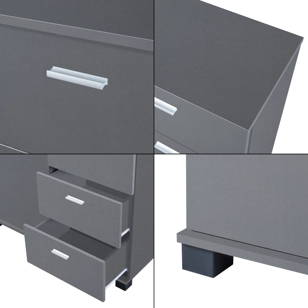 Scarpiera 84 x 80 x 28 cm grigio scuro 03_0007628