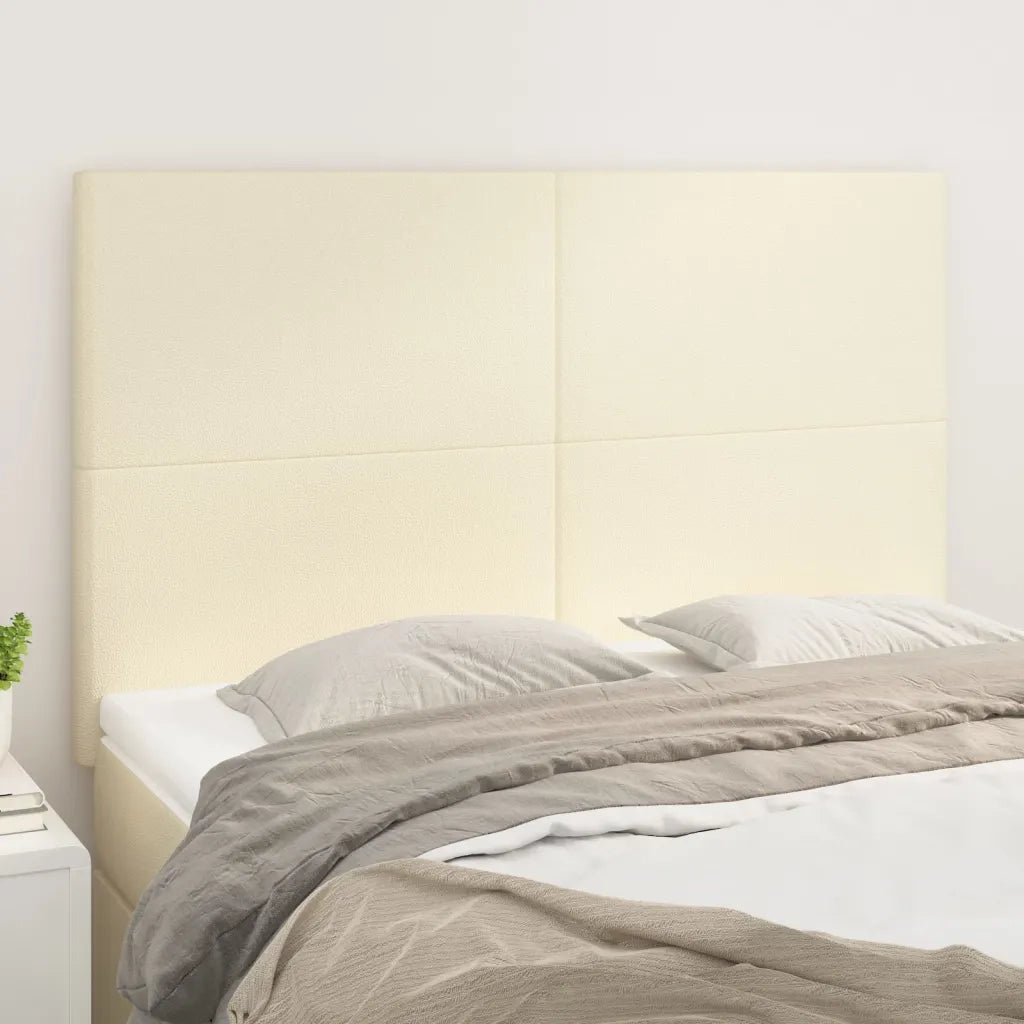 Testiera-Testata-Testiera Decorativa Crema 144x5x118/128 cm Similpelle