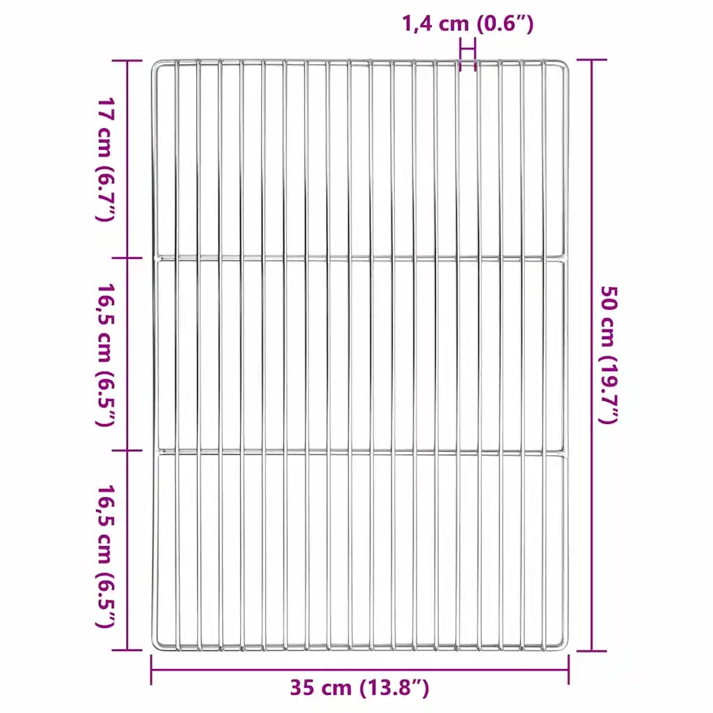 Griglia Argento 50 x 35 cm Acciaio inossidabile CFW7532033