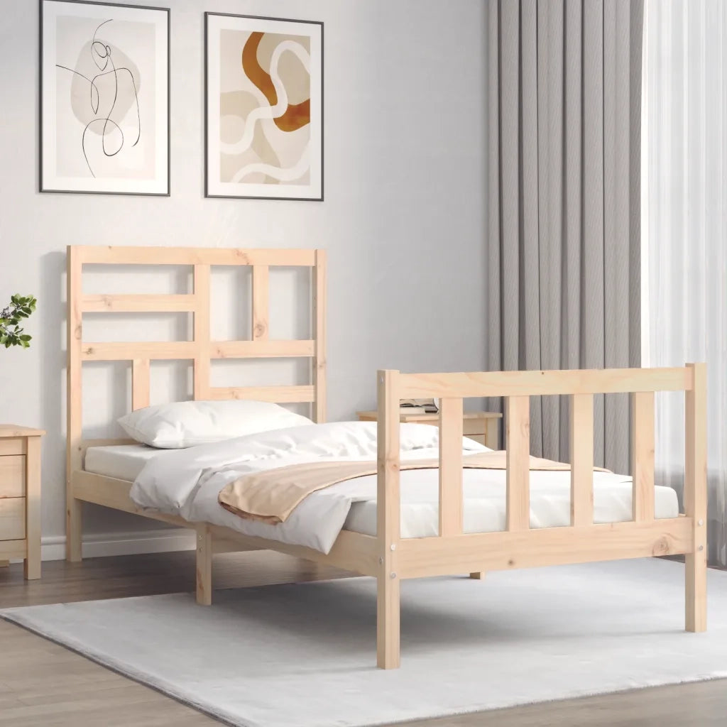 Giroletto senza Materasso-Struttura Letto 90x200 cm in Legno Massello di Pino 297405
