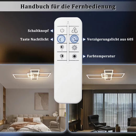 ZMH Lampada da soffitto LED geometrica dimmerabile argento 36W 64CM per casa moderna