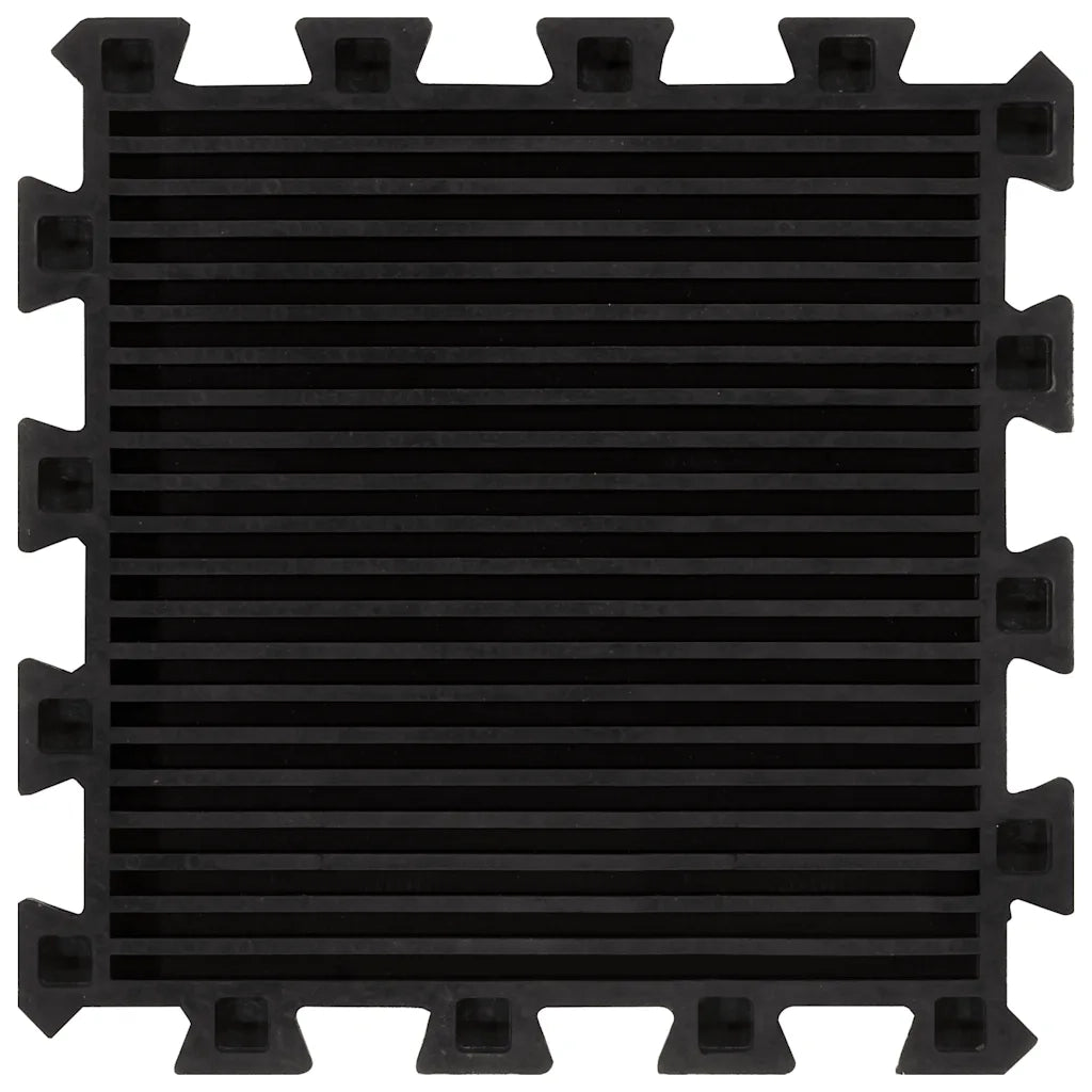 Piastrelle per Pavimenti in Gomma 16 pz Nere 16 mm 30x30 cm 155671