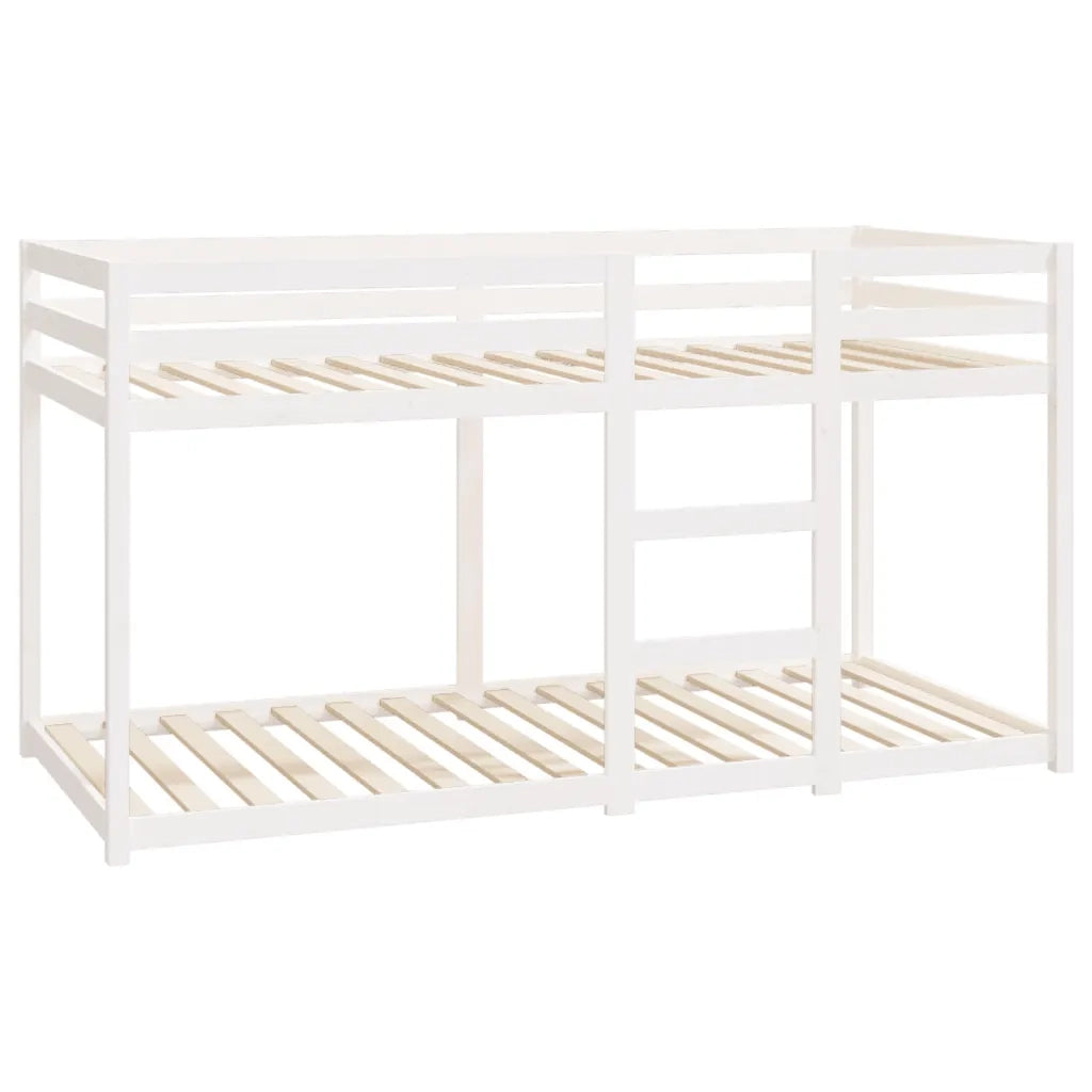 vidaXL Letto a Castello Bianco 90x200 cm in Legno Massello di Pino