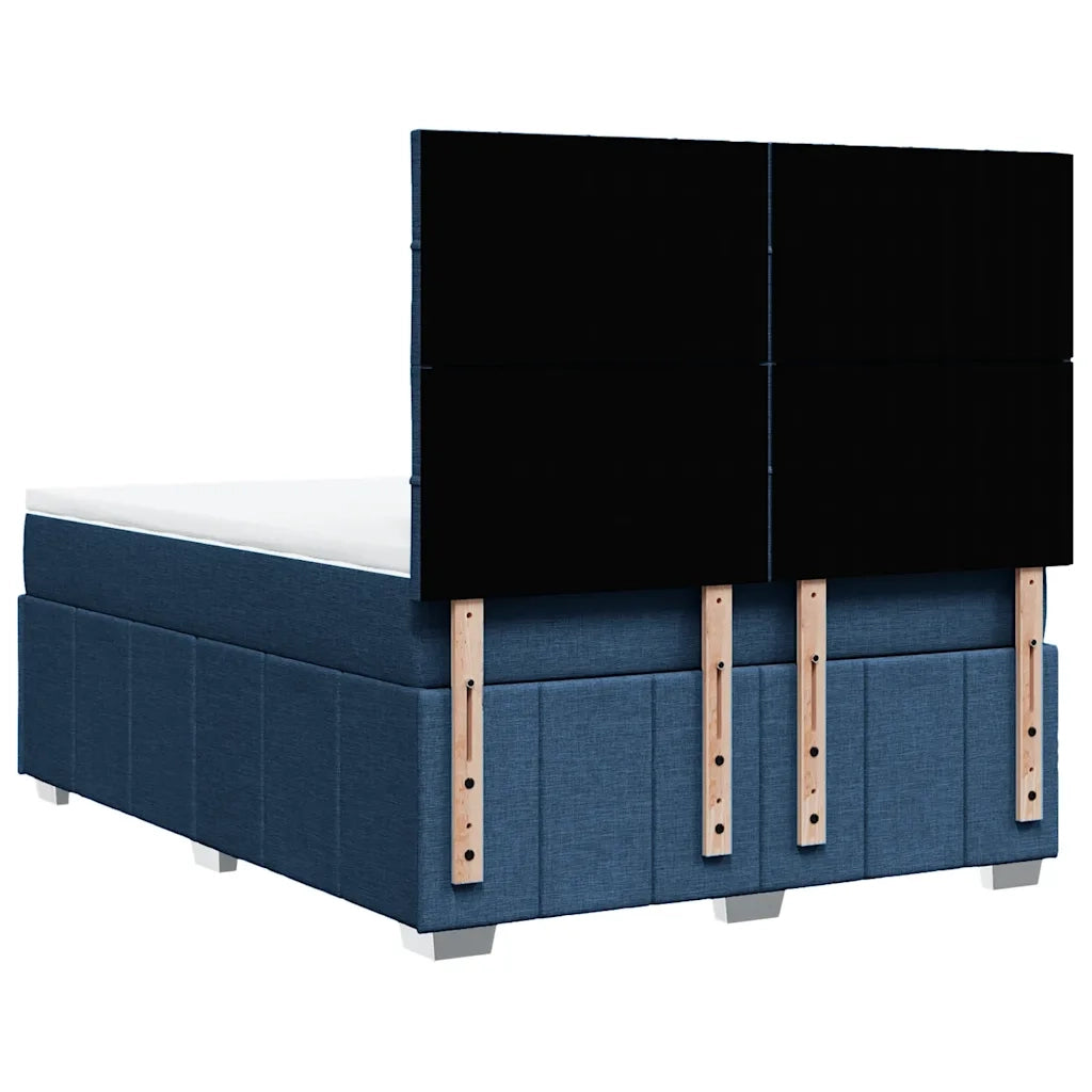 vidaXL Giroletto a Molle con Materasso Blu 140x190 cm in Tessuto