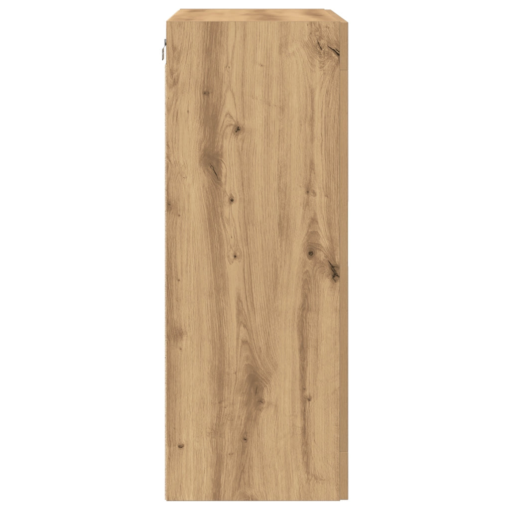 Armadio da muro con ante in vetro in rovere artigianale 69,5x34x90 cm