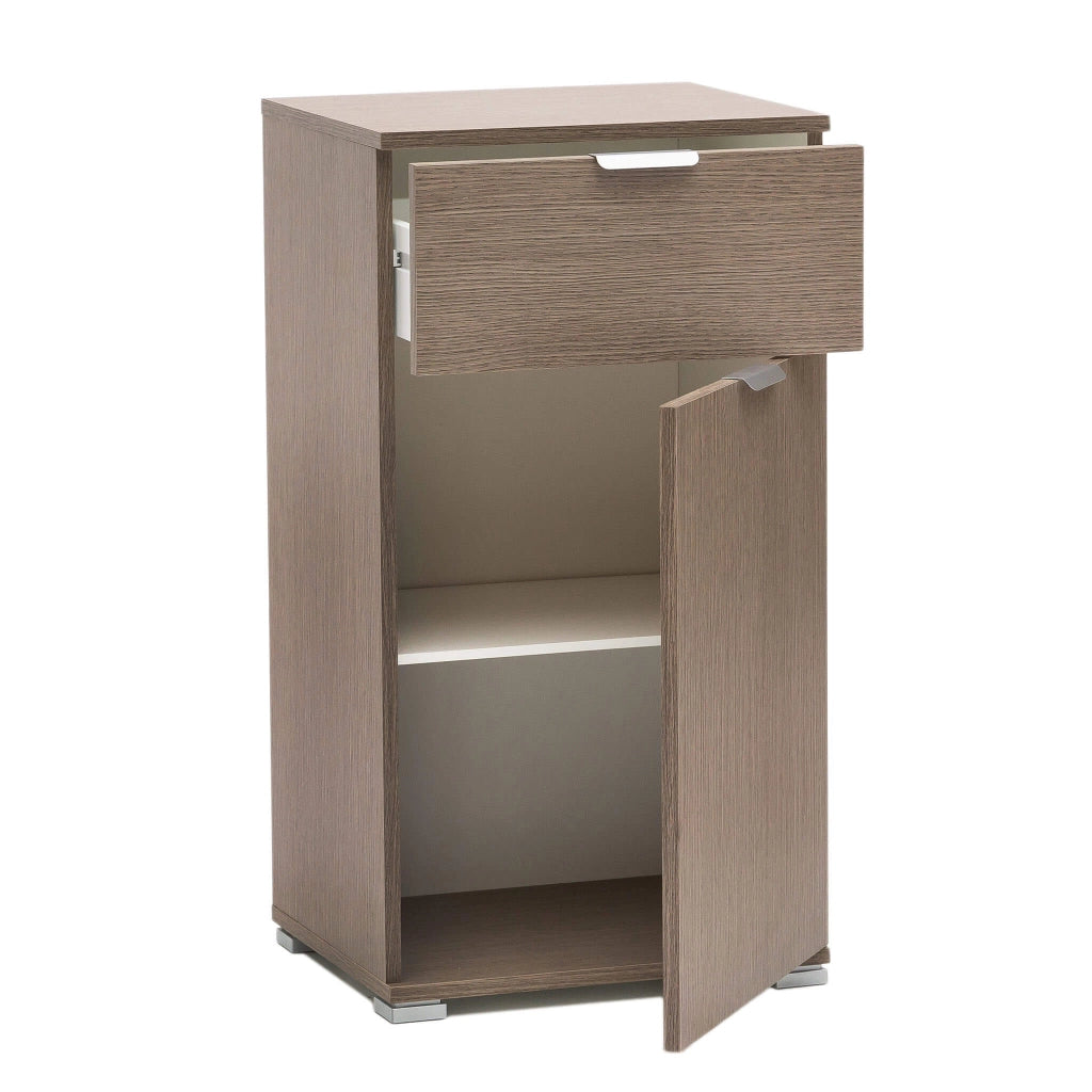 MOBILETTO CON  ANTA E CASSETTO IN ROVERE GRIGIO 45 X 38 X H85 CM