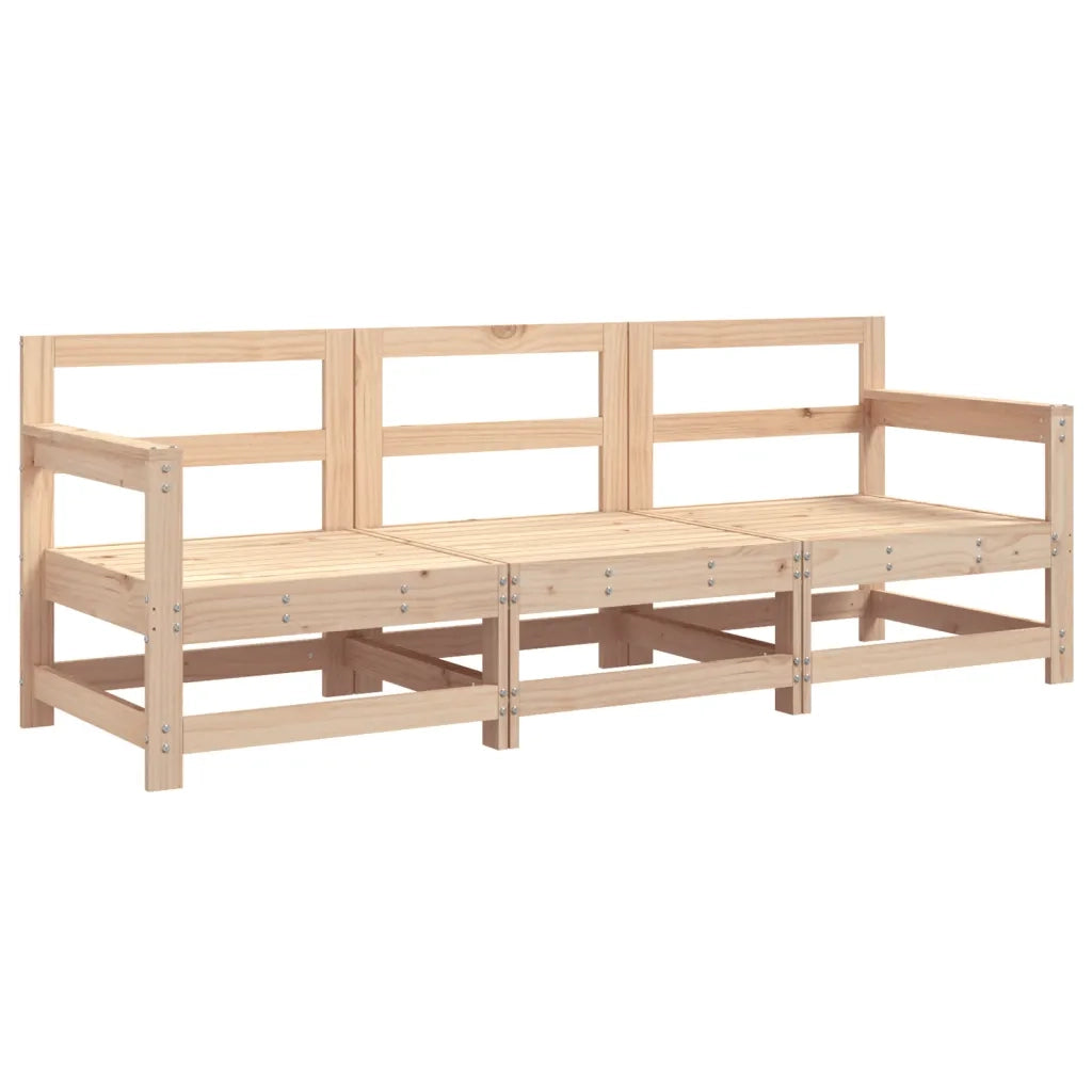 Salotto da Giardino-Set Salotto da Giardino 3 pz in Legno Massello di Pino 518896