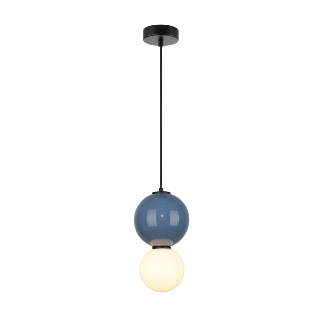 Lampada a sospensione PIEVE blu/bianco LED 5W Ø15cm Italux