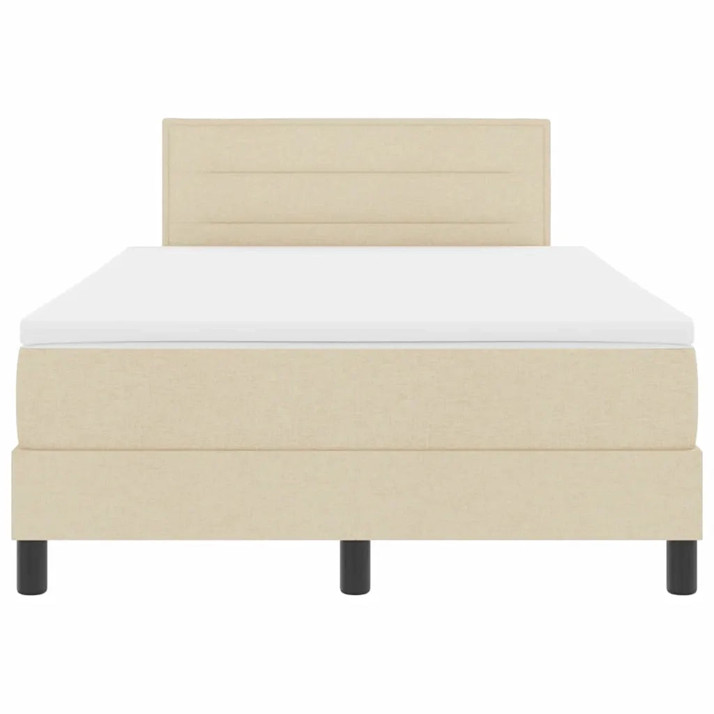 Letto a molle con materasso con led Crema 120 x 190 cm Tessuto 3342119