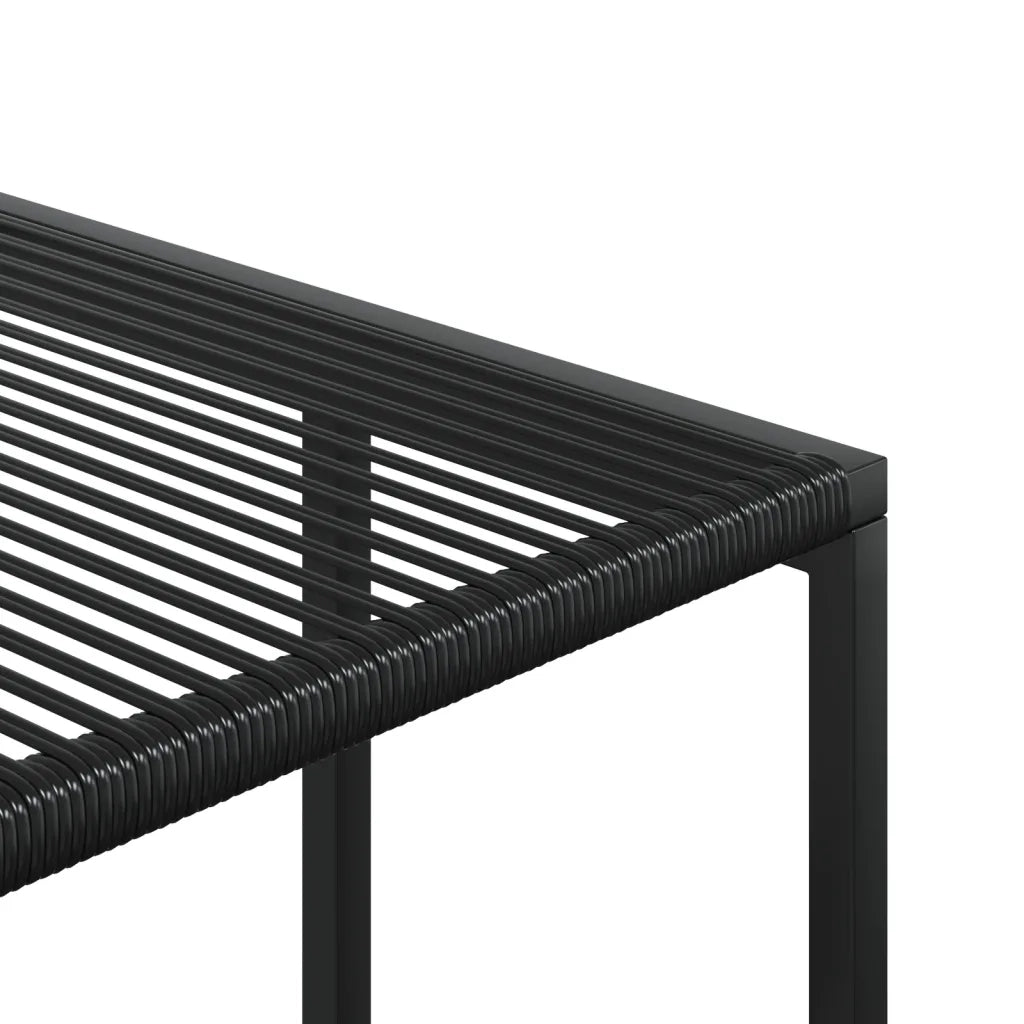 Set da Pranzo da Giardino 15 pz Nero in Polyrattan