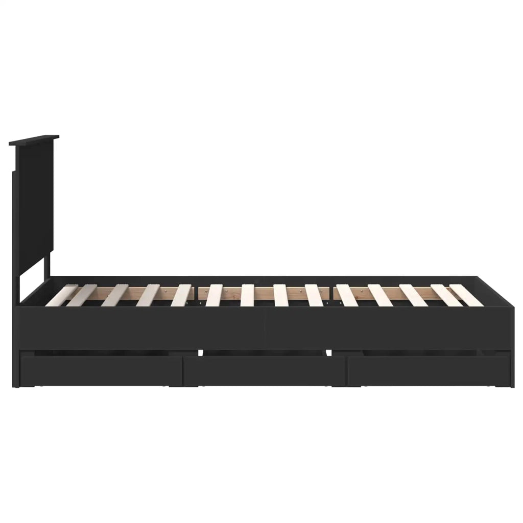 Struttura del letto Nero 100 x 200 cm Legno Ingegnerizzato