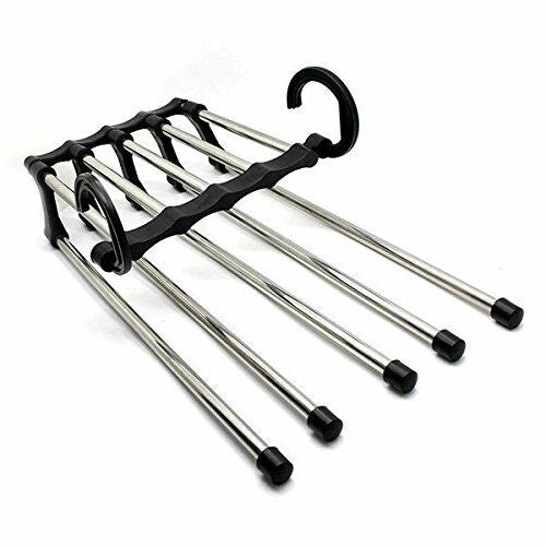 Gruccia appendiabiti multipla 5 in 1 pieghevole per pantaloni salva spazio