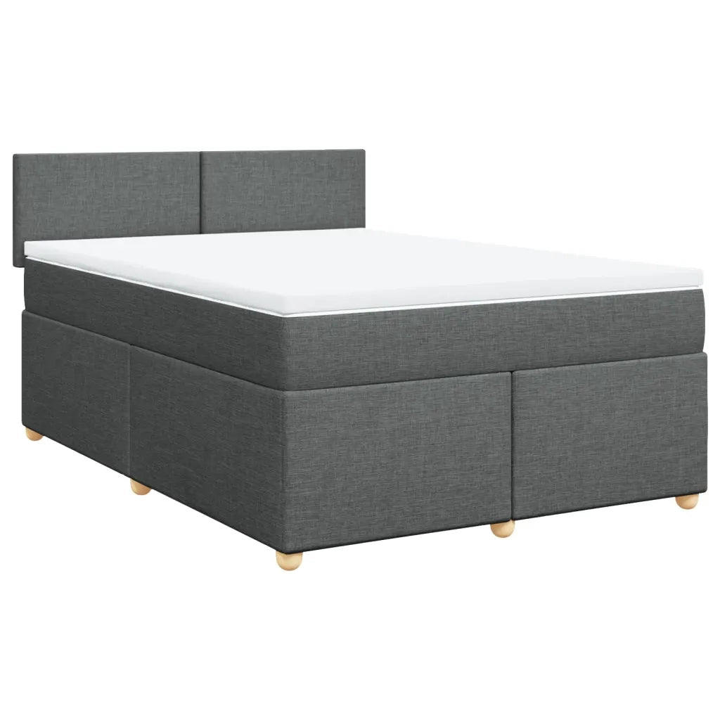 Giroletto a Molle con Materasso Grigio Scuro 140x190 cm Tessuto