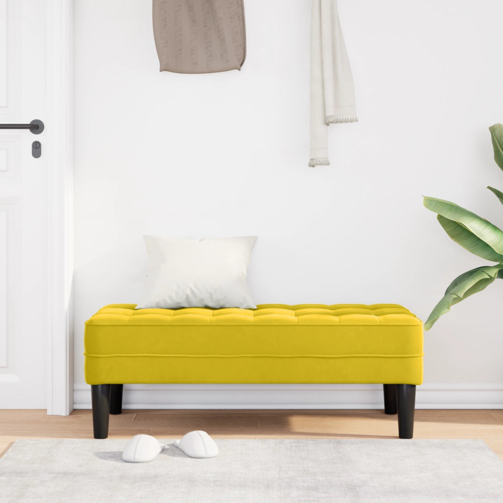 panchina gialla 113x57x39 cm in velluto