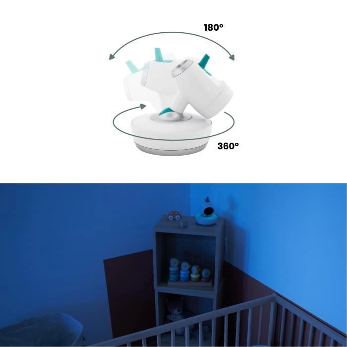 Babymoov Telecamera aggiuntiva motorizzata regolabile a 360 per Yoo Moov Video Baby Monitor