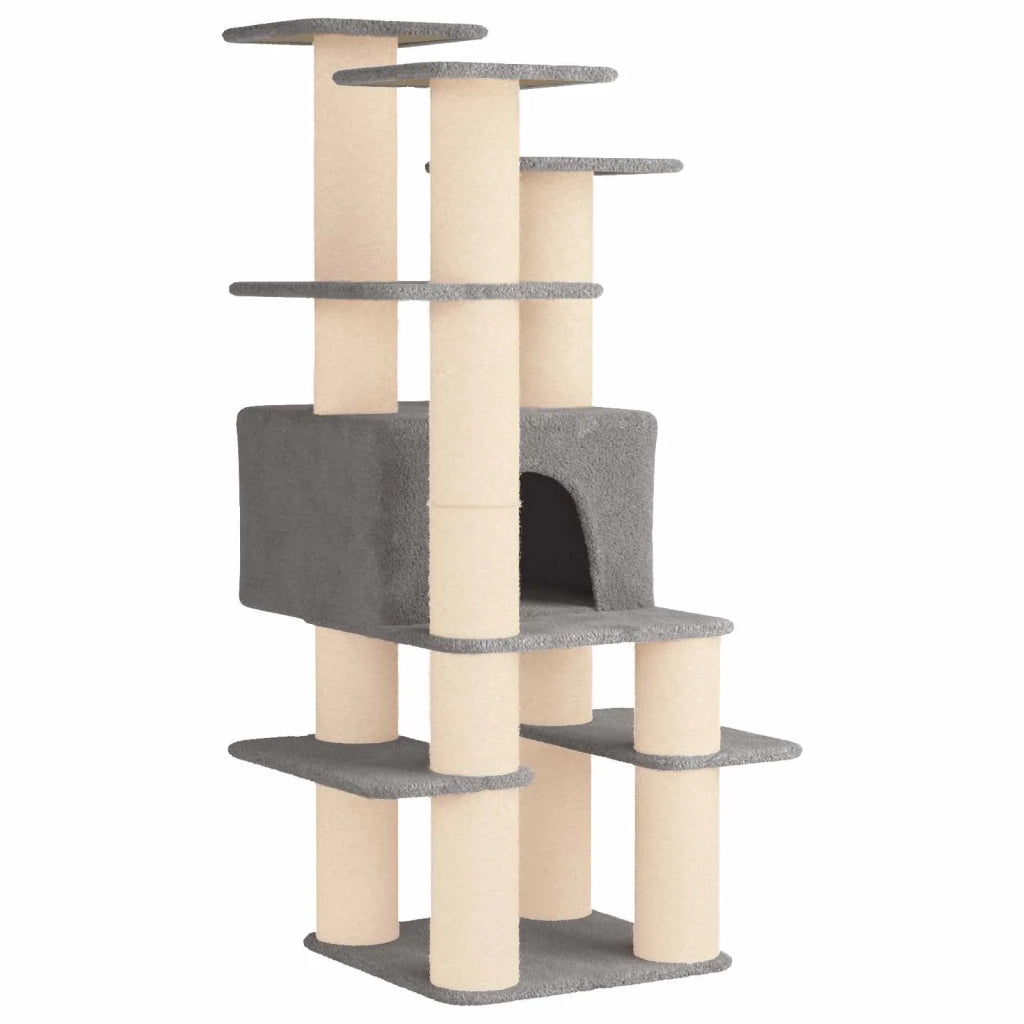 Albero per gatti con pali per graffiare in sisal Grigio Chiaro 42033049