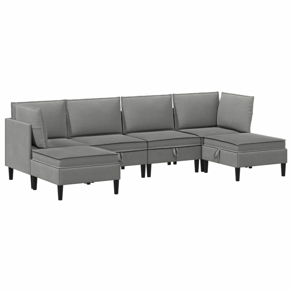 Set di mobili per il soggiorno 6 pcs Grigio scuro Tessuto 3413807