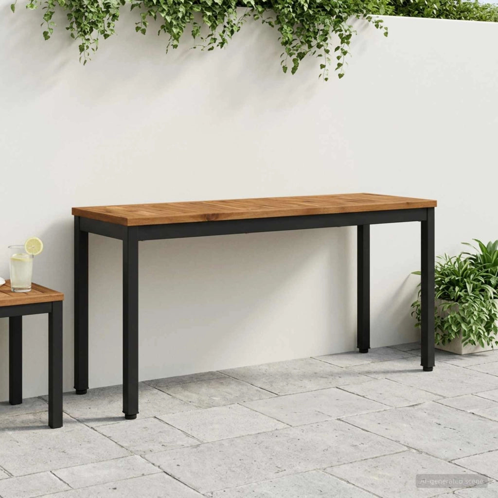 Panchina da giardino 108,5 x 35 x 45 cm Naturale e Nero 901295