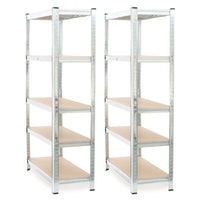 Set 2x scaffali a incastro per carichi pesanti 180x90x40cm Max 875kg l’uno Acciaio 5 ripiani