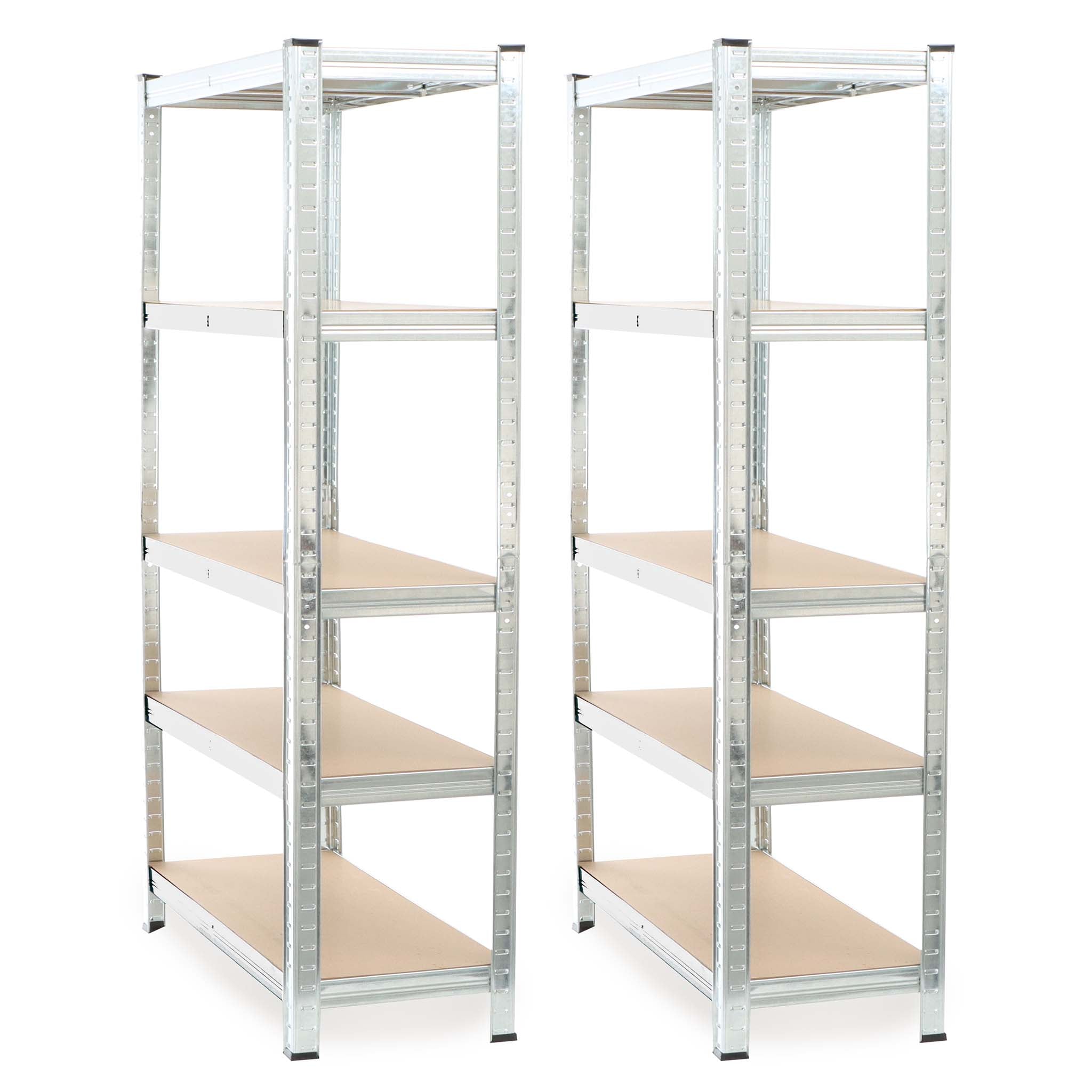 Set 2x scaffali a incastro per carichi pesanti 180x90x40cm Max 875kg l’uno Acciaio 5 ripiani
