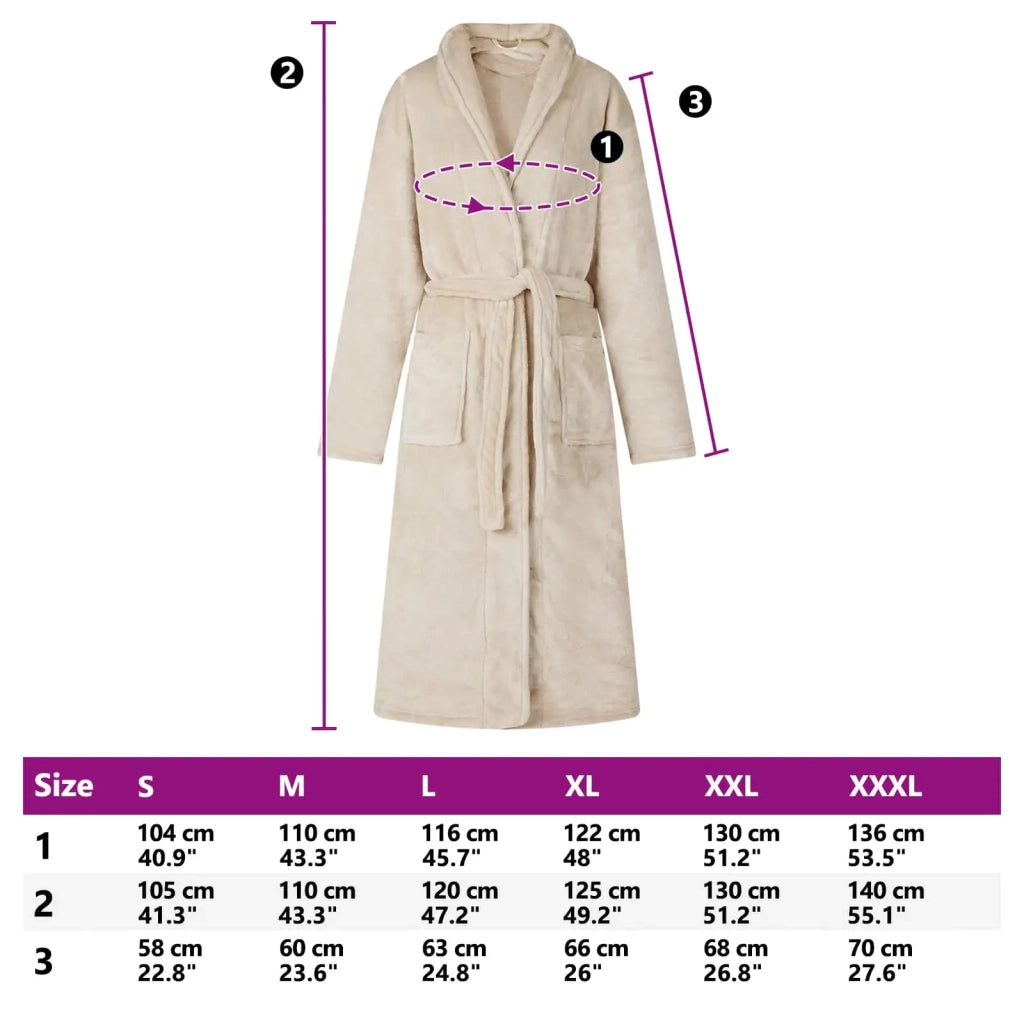 Accappatoio senza Cappuccio Beige xl Flanella CFW7056684