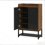 Mobile porta scarpe con 5 ripiani; 2 ante a pressione; per ingresso; 73 × 35 × 105.5 cm